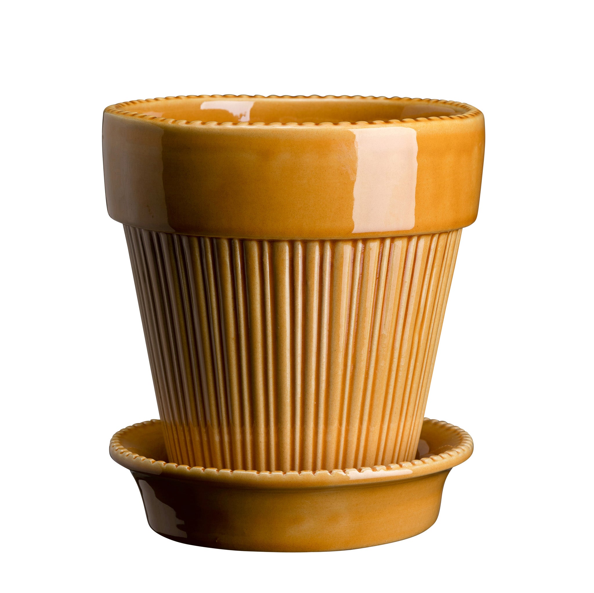 Bergs Potter Simona Glazed Pot – Amber Yellow