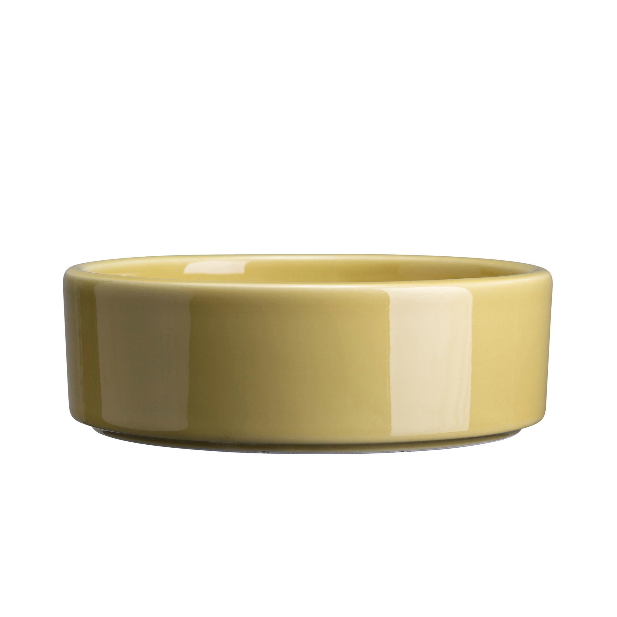 Yellow glaze-finish Bergs Potter ceramic saucer