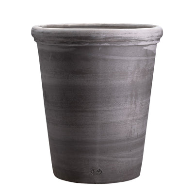 Large grey ceramic Bergs Potter pot on a white background