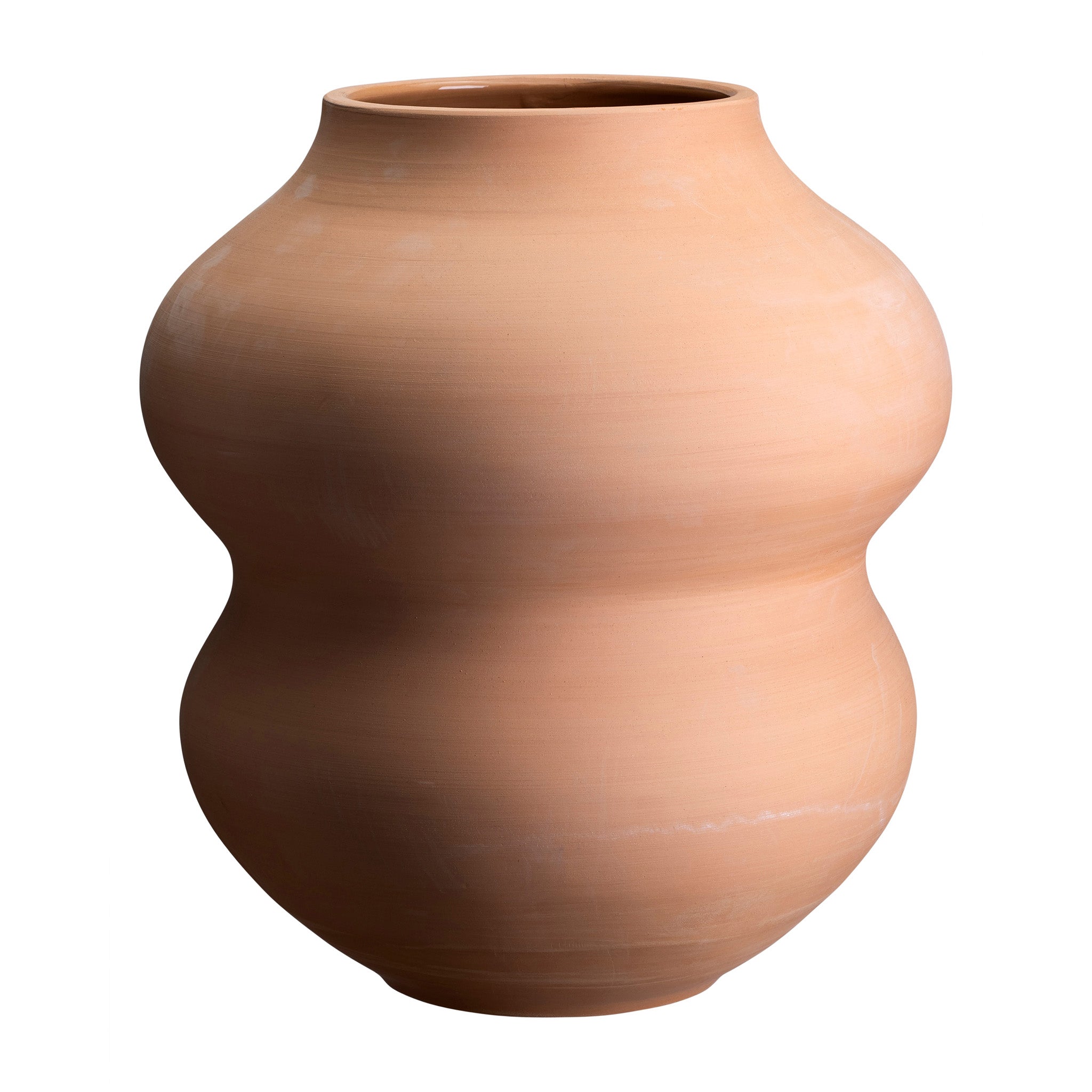 Terracotta Bergs Potter vase on a white background